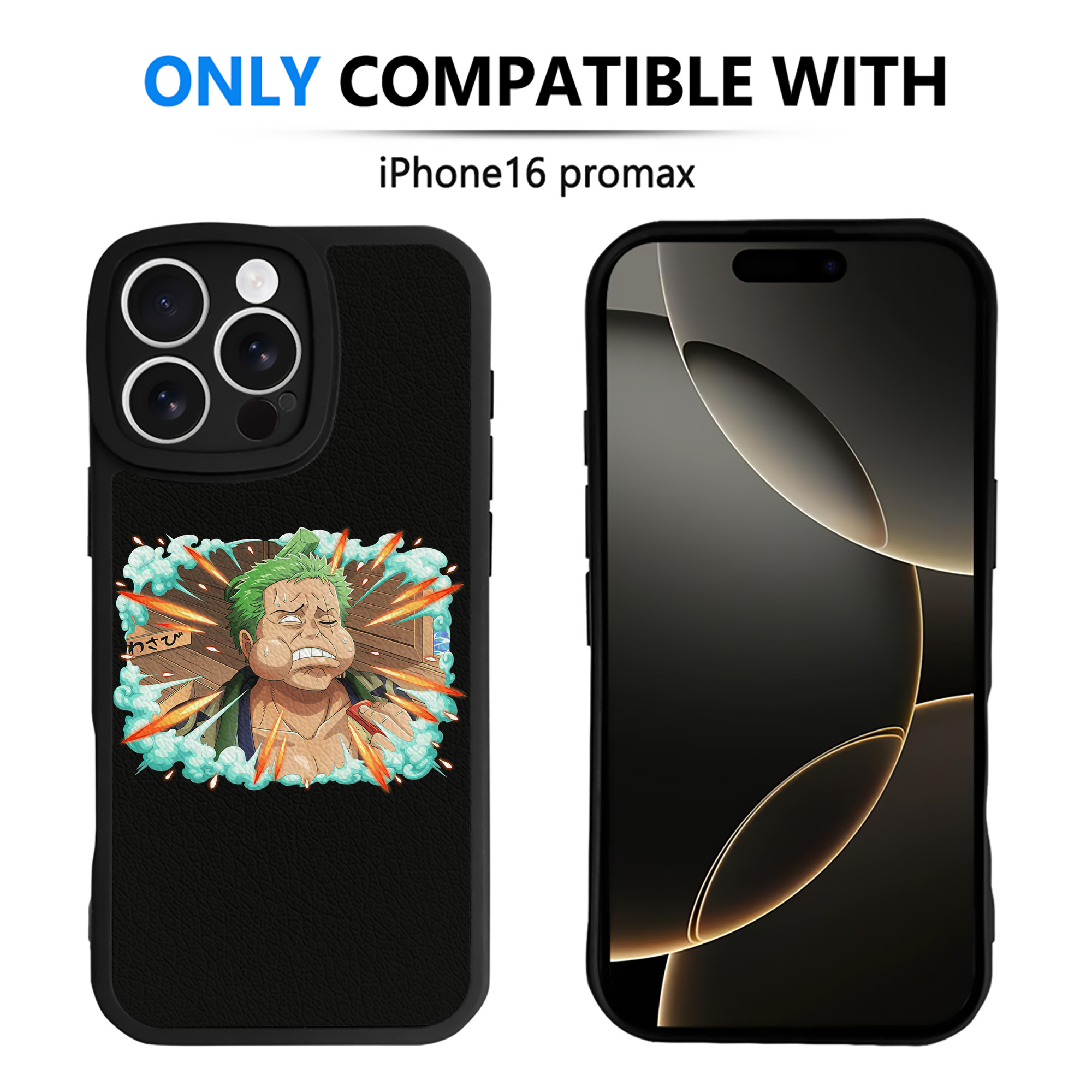 （画像用） ワンピース ロロノア・ゾロ ONE PIECE Roronoa Zoro 【iPhone 16シリーズ対応】シリコンスマホケース（レザー調） 材質：シリコン
